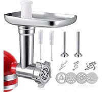 Shunfaji Meat Grinder Attachments for KitchenAid,Stainless Steel Attachmennts for Food meat Grinder Stand Mixers -Meat Mincer with Grind Plates, Grind Blades, Sausage Filler Tubes and Cleaning Brush