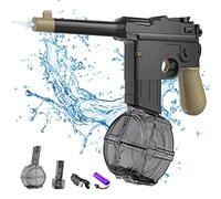 Shunfaji TOY_GUN, Continuous Electric Water Gun, High Capacity, USB Rechargeable, Summer, Swimming Pool, Beach (Black, Unisex Adult, Kids, Water Game Enthusiasts)
