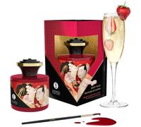 Shunga Edible Body Paint with Brush 50ml, Strawberry