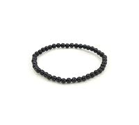 Shungite Bracelet - Natural Black Shungite Stone Beads, Healing Crystal Energy Protection, Handcrafted Jewelry(4mm)