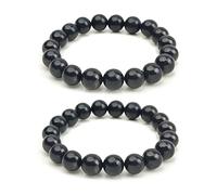 Shungite Bracelet - Natural Black Shungite Stone Beads, Healing Crystal Energy Protection, Handcrafted Jewelry (4mm)(6mm)