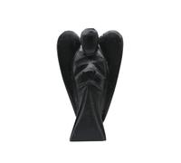 Shungite Crystal Guardian Angel Figurines Ornament for Healing Birthstone, Decoration Statue (Hand Carved Pocket Gemstone Angel) (2 inch)