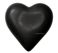 Shungite Crystal Heart Palm Stone - Pocket Massage Worry Stone for Natural Body Chakra Balancing, Reiki Healing and Crystal Grid