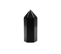 Shungite Crystal Tower - Natural Black Stone Point/Obelisk for Desk & Office, Energy Cleansing, Meditation, Protection & Home Décor (1.97"×0.79", 3.15"×0.98", 5.12"×1.18") (50 * 20mm)