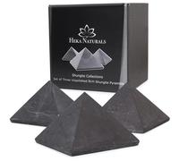 Shungite Healing Pyramid Set - Black 8 cm