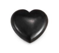 Shungite Heart Stone, Polished Black Crystal Decor, 1 Piece Shaped Palm for Desk Shelf Display, Meditation Corner, Gift Keepsake, 30mm or 40mm(40 * 20mm)