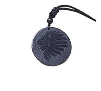 Shungite Lion King Pendant Necklace - Chakra Balance - Handcrafted Constellations Jewelry - Healing Crystal Protection Necklace - Energy Harmony(35mm)