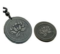 Shungite Lotus Flower Pendant Necklace Phone Stikers Set - Chakra Balance - Handcrafted Crystal Stone Jewelry - Healing Crystal Protection Necklace - Energy Harmony