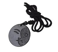 Shungite Moon Pendant Necklace - Chakra Balance - Handcrafted Constellations Jewelry - Healing Crystal Protection Necklace - Energy Harmony(35mm)