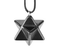 Shungite Necklace "Merkaba" - Authentic Russian Real shungite stone - Handmade - TOLVU