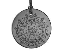 Shungite pendant - Zodiac of Good Luck - Big Size - Natural shungite stone Amulet - Handmade - TOLVU, 1.8 inches, Stone, shungite, 1.8 inches, Stone, shungite