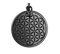 Shungite Pendants, Necklace and Amulets - Made of Authentic Russian c60 Stone - Engraved - 1.4 inches - Round Shape