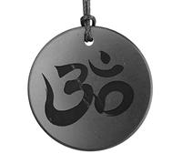 Shungite Pendants, Necklace and Amulets - Made of Authentic Russian c60 Stone - Engraved - 1.4 inches - Round Shape, Shungite stone, Shungite