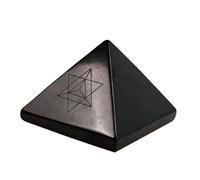 Shungite Protection Pyramid 2" Sacred Symbol | Authentic Shungite Stones Protection Polished Pyramid 2 inches (5 cm) | Black Stone Crystal Pyramid for Meditation (Merkaba)