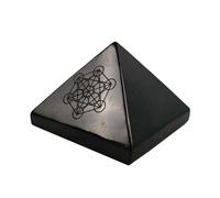 Shungite Protection Pyramid 2" Sacred Symbol | Authentic Shungite Stones Protection Polished Pyramid 2 inches (5 cm) | Black Stone Crystal Pyramid for Meditation (Merkaba)(Metatron)