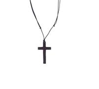 Shungite Stone Cross Pendant Black Natural Crystal Cross Handcrafted Jewelry - Chakra Balance Healing Crystal Protection Necklace - Quantum Pendant