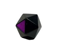 Shungite Stone Merkaba Sacred Star and Polyhedron Set - Crystal Geometry Collectibles Teaching aids- Protection Sacred Meditation Energy Generator Healing Chakra(Icosahedron)