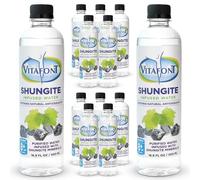 Shungite Stones Infused Water 500 mL / 16.9 Fl. Oz. Bottles (12-Pack) | Alkaline Water 8 pH Safe Level | Shungite EMF Protection | Pure & Refreshing Shungite Stone Infused. Clean & Smooth Taste |