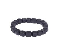 Shungite Stones Sugar Cube Beads Bracelet Chakra Balance - Handcrafted Jewelry - Healing Crystal Protection Bracelet- Crystal Spiritual Accessory