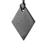 SHUNGITE TOLVU Shungite Necklaces - Various Geometric Shapes Pendants - Authentic Rare Stone, Stone, Shungite