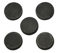 Shungite World 5 pcs Authentic Shungite Stickers Unpolished 30 mm / 1.18" Genuine Healing Energy Stone Protection Plate for Cell Phone Case Tablet Laptop Computer Noble Gemstone Protector Crystal