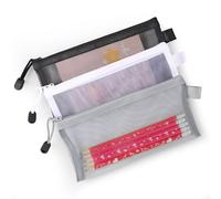 shungran 6-piece Transparent mesh Stationery Bag, exam-Specific Stationery Organizer, Student mid-Term and College Entrance exam Test Pen case, Office and Cosmetics Small Storage Bag