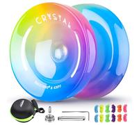 SHUNGRU Yoyo K2 Blue Pink Yellow, Responsive Yo yo for Kids Beginners, Dual Purpose YoYo with Unresponsive Yo yo Bearing + 12 Yoyo Strings + Case Bag + Bearing Remover Tool