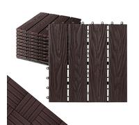ShunHong Polymer Interlocking Composite Deck Tiles Outdoor(10Pcs,Coffee)