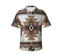 Shunieg Native American Men's Regular-Fit Short-Sleeve Print Shirt Black