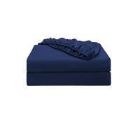 Shunjie.Home 2-Pack Pure Cotton Fitted Sheet King Size, 600 Thread Count 16"" Deep Pocket Egyptian Cotton Fitted Sheet (2pcs, King, Navy Blue)