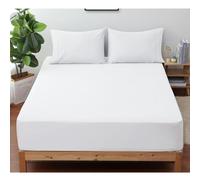 Shunjie.Home Queen Fitted Sheet, 400 Thread Count, 100% Cotton, White, Deep Pocket (16" Deep) for Home and Hotel