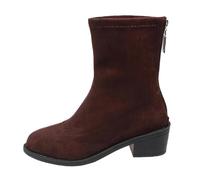 SHUNJOY Ankle Boots for Women Comfortable Block Heel Casual Chelsea Boots | Solid Color Stylish Suede Chunky Boot Back Zipper Classic Comfy Heeled Boot Travel Holiday Daily