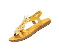 SHUNJOY Women's Flat Sandals Comfortable Summer Beach Sandals Stylish Lightweight Wide Fit Casual Slip On Sandal with Elastic Back Strap Daily