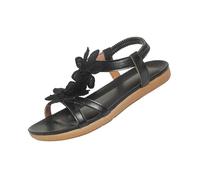 SHUNJOY Women's Flat Sandals Comfortable Summer Beach Sandals Stylish Lightweight Wide Fit Casual Slip On Sandal with Elastic Back Strap Daily