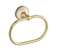 SHUNLI Antique Brass Towel Ring Wall Mounted, Oil Rubbed Bronze Towel Holder, Vintage Heavy Duty Decorative Hand Towel Rack for Bathroom Kitchen Accessories