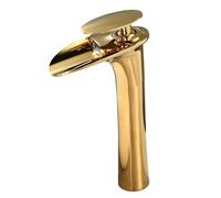SHUNLI Gold Waterfall Sink Mixer Tap - Tall, Single Lever, Single Hole