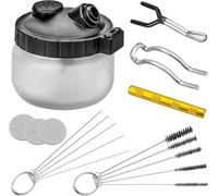 SHUNNBUY Airbrush Cleaning Kit Airbrush Spray Gun Wash Cleaning Tools 1 Airbrush Cleaning Container 5 Nylon Brush 5 Stainless Steel Needle Tool 1 Golden Nozzle Tool Airbrush Cleaning Set