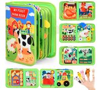 SHUNNBUY Busy Book for Toddlers, Montessori Busy Board for Toddlers 1-4 Year Old, Busy Board with Velcro And Buttons, Sensory Busy book with Life Skills Learning, Color Sorting & Cognitive Activities