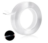 Shunshi Double Sided Heavy Duty Sumo Strip Tape - Transparent Reusable Nano Adhesive, Washable Traceless Strong Wall Picture Hanging Strips, Carpet Tape (5M/16FT per Roll)