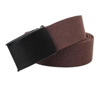 Shunshi Men's Quick-Release Work Belt - Adjustable No-Hole Canvas/Nylon Belt with Metal Buckle, One-Pull Lock for Trousers, Jeans, Tactical & Outdoor Wear (Fits up to 110cm/43.3inch Waist) (Brown)