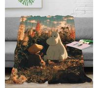 SHUNXIFQ Moomin Throw 3D Printed Blanket Bedding Lightweight Fluffy Gifts Soft Cozy Plush for Kids Teens Adults for Boys Girls All Season Couch Sofa 70x80inch(180x200cm)