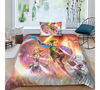 SHUNXIFQ Toddler Girls Boys The Legend of Zelda Duvet Cover Sets Comforter Cover Duvet Cover 3D Bedding Set Soft Microfiber Quilt Cover Bedroom Decor Single（135x200cm）