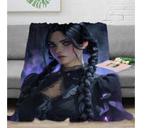 SHUNXIFQ Wednesday Bedding 3D Printed Throw Blanket Gifts Lightweight Fluffy Soft Cozy Plush for Kids Teens Adults for Boys Girls All Season Couch Sofa 40x50inch(100x130cm)