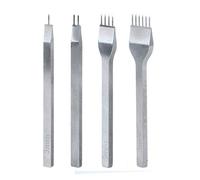 Shuny DIY Tools, Stitching Chisel Set, Leather Craft Leathercraft DIY Tools, 4mm 1/2/4/6 Prong Metal Diamond DIY Leather Craft Hole Punches Stitching Lacing Perforate Sew Tools