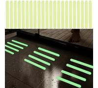 SHUNYABEI 24PCS Glow Dark Reflective Tapes, 2X20cm Luminous Anti-slip Strips Self Adhesive Waterproof Safety Warning Tapes for Staircases, Bath Floor, Bathtub, Kitchen, Swimming Pools (Fluorescent)