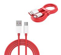 SHUNYABEI 2M 65W USB-C Fast Charger Cable for OnePlus 11/10 Pro/Nord 2T 5G/8/7 Pro/7T/6T/6/5/3 | 480Mbps Data Sync | Fast Charging (Red)