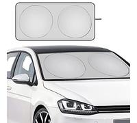 SHUNYIA Front Windscreen Sunshade for Dacia Sandero Stepway 2013-2020, Interior Window Protector Heat Resistant Foldable Visor Premium Silver Fabric,150 * 70cm
