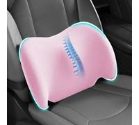 SHUNYIA Lumbar Support Pillow for Car for BMW X3 2018-2023, Lumbar Pillow Memory Foam Lumbar Back Cushion With Strap for Pain Relief,Pink