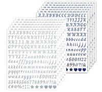 SHUNYINLAI 0.5 Inch Cursive Letters Stickers, 2400 Pcs Sparkle Self-Adhesive Letter Sticker for Scrapbook, Water Bottle, Graduation Caps - Silver & Blue