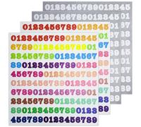 SHUNYINLAI 0.5 Inch Vinyl Number Stickers, Waterproof Number Stickers for Organizing,Sorting, Lockers, Signs, Notes, Storage and More, 4 Sheets White&Multi